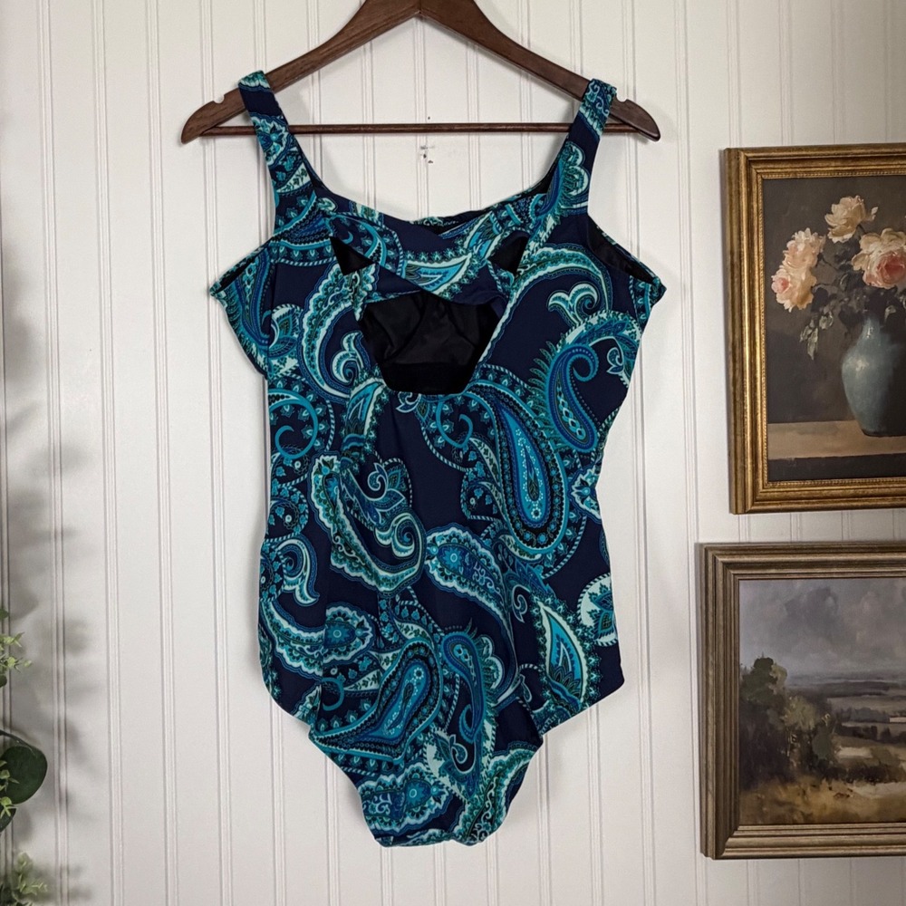 Lands End One Piece Swimsuit Womens 12DD with Inner Bra - Picture 3 of 6